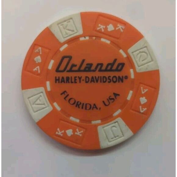 ORLANDO HARLEY- DAVIDSON FLORIDA U.S.A. $100 & $1000 DEALERSHIP POKER CHIP - Picture 4 of 6